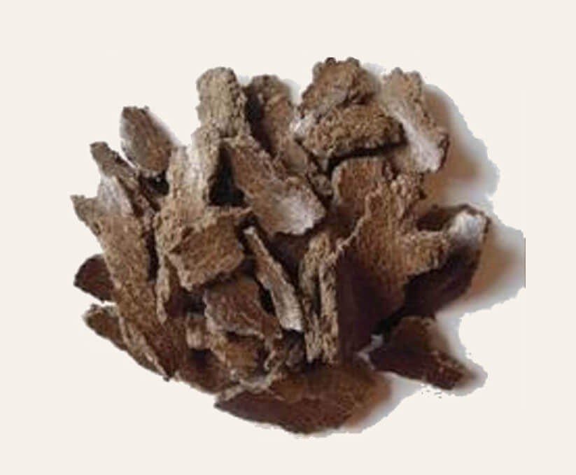 Dark brown shavings of Butter Tree Bark