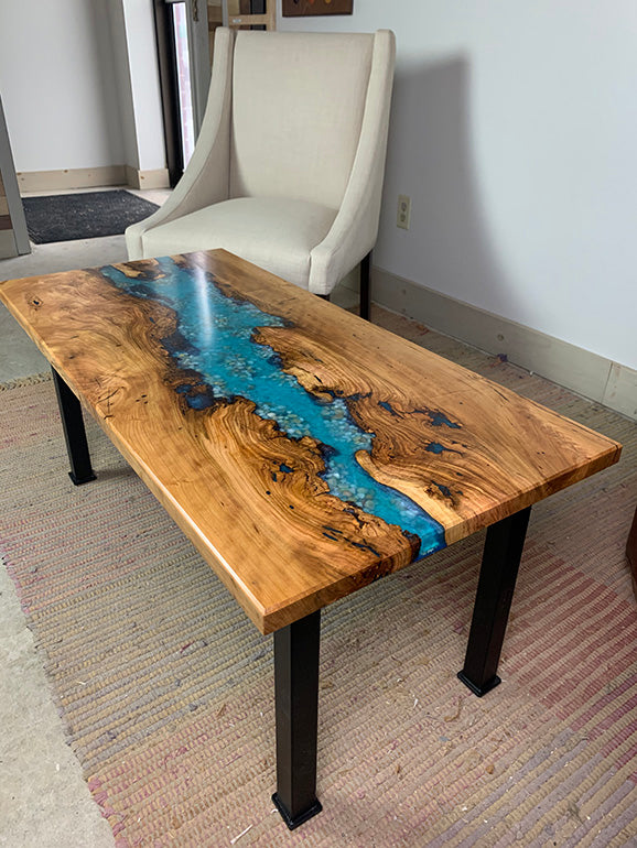 Epoxy Wood Coffee Table : Epoxy coffee table - olive tree and clear