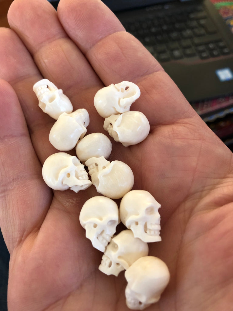 Hand carved bone skull beads – Kruger EDC