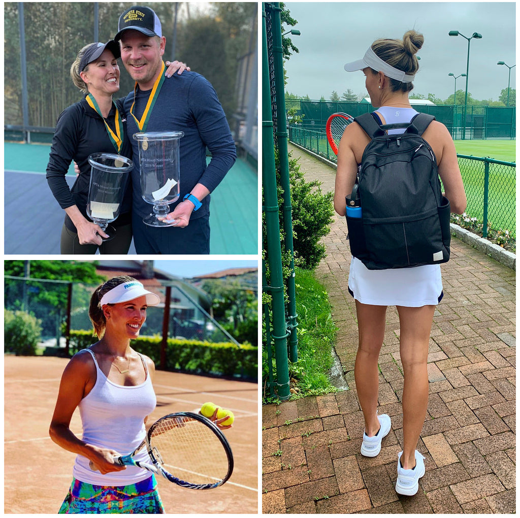 Florentina Hansich modelling the Epirus Borderless Backpack racket bag