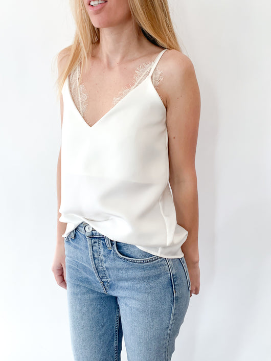 white silk camisole