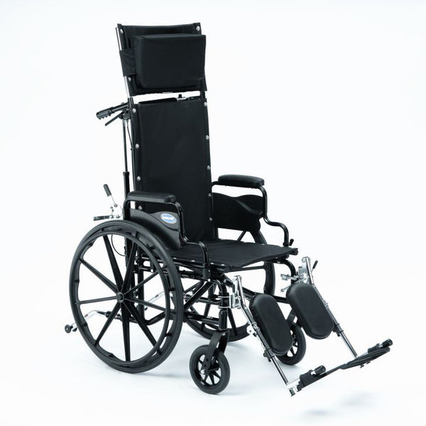 Hi Back Reclining Wheelchair Rental 18in Wide Reliable Medical Supply   Invacare Hi Back Wheelchair   Black Grande 