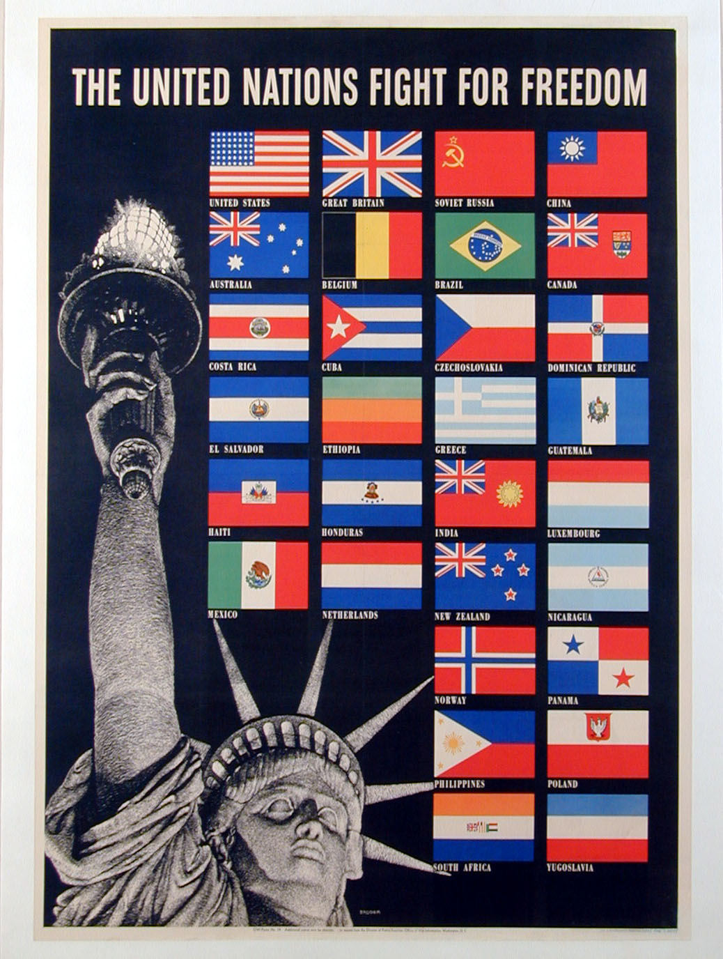 Original WWII poster - THE UNITED NATIONS FIGHT FOR FREEDOM by Broder ...