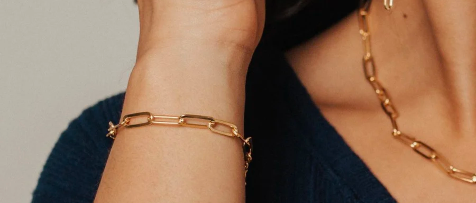 Gold Plated Chunky Chain Necklace | Juulry Bracelets | Juulry.com