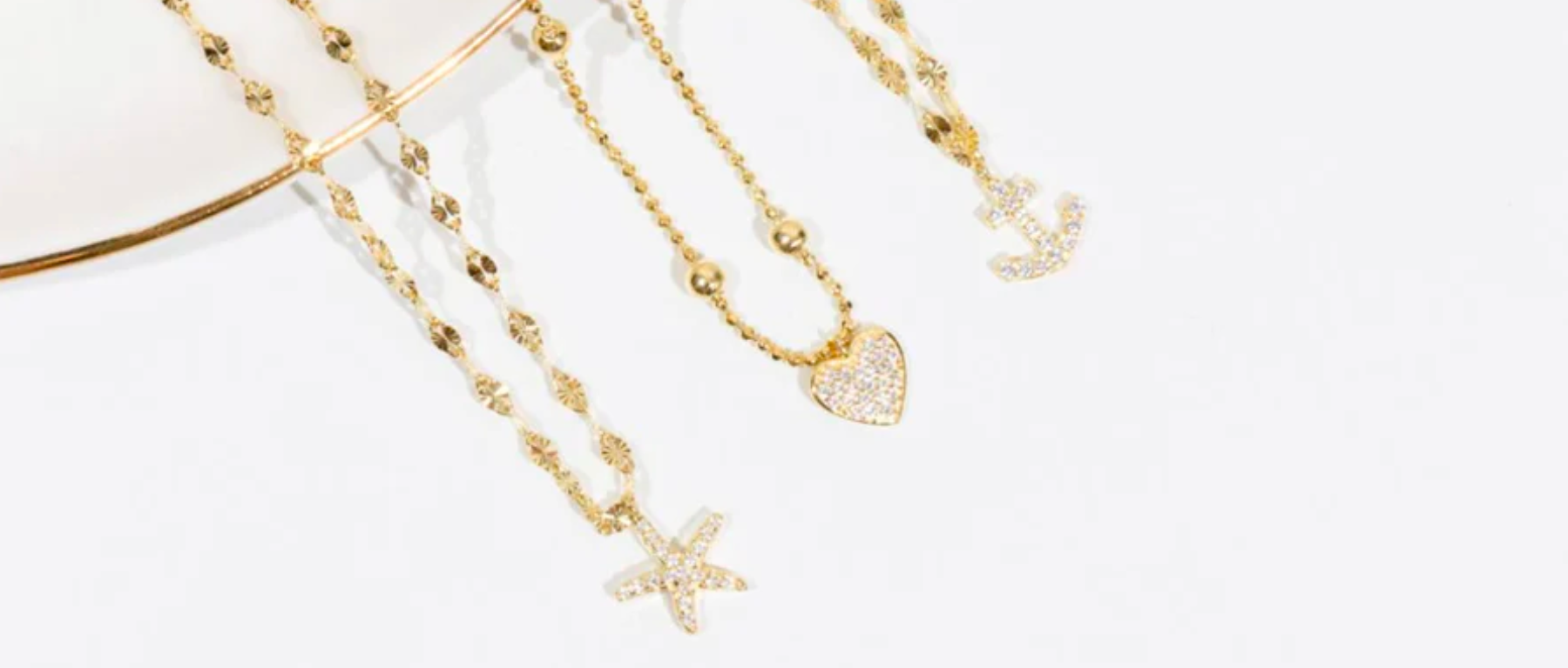 ANCHOR CZ CHARM ANKLET (GOLD)