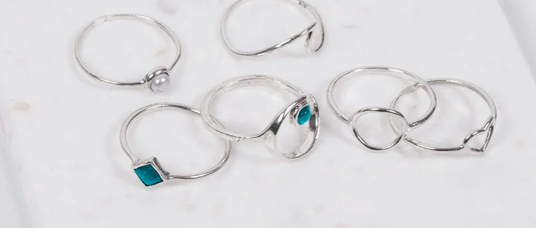 Roma Turquoise Stackable Sterling Silver Ring