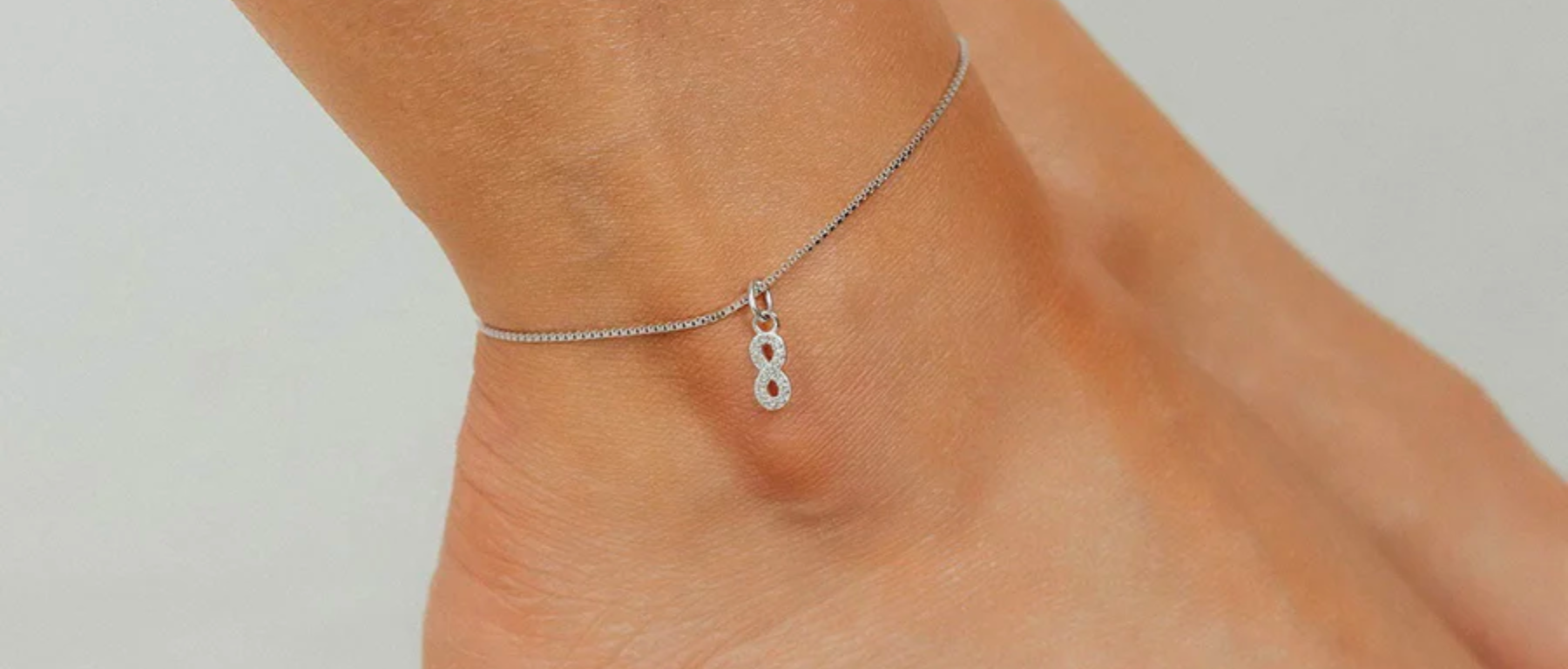 ROMA INFINITY CZ CHARM ADJUSTABLE ANKLET