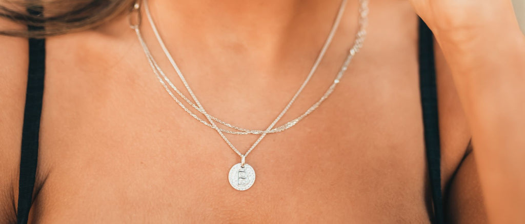 Swarovski Crystals Disc with Initial Pendant 