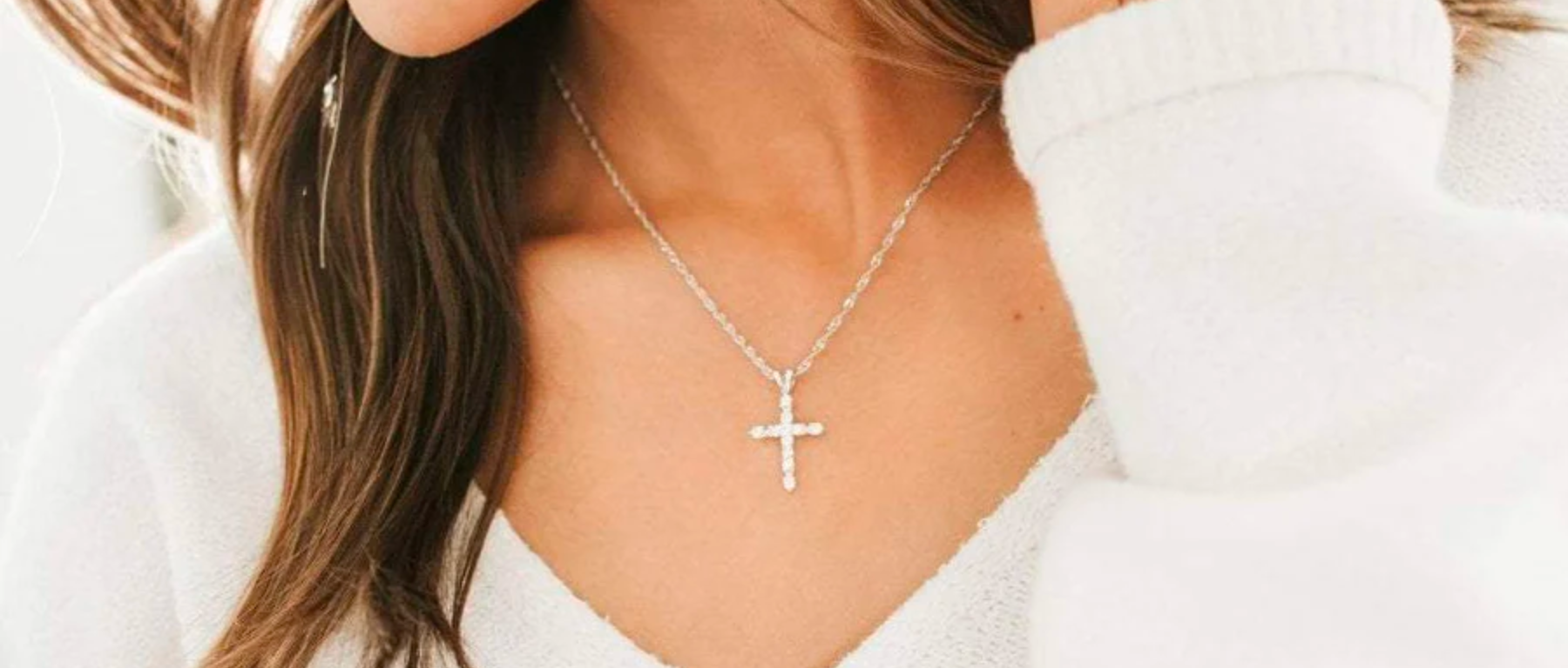 Adjustable Milano Twist Chain + Brilliant CZ Cross Set