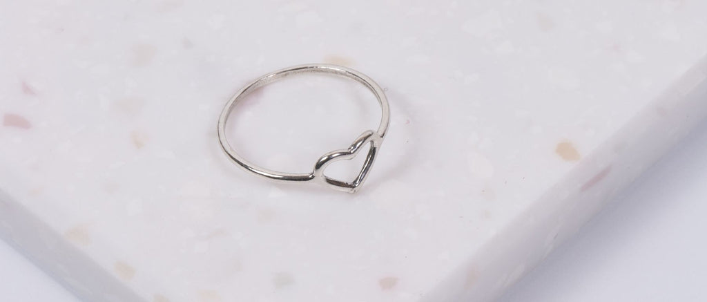 wehoautodetail Open Heart Sterling Silver Ring