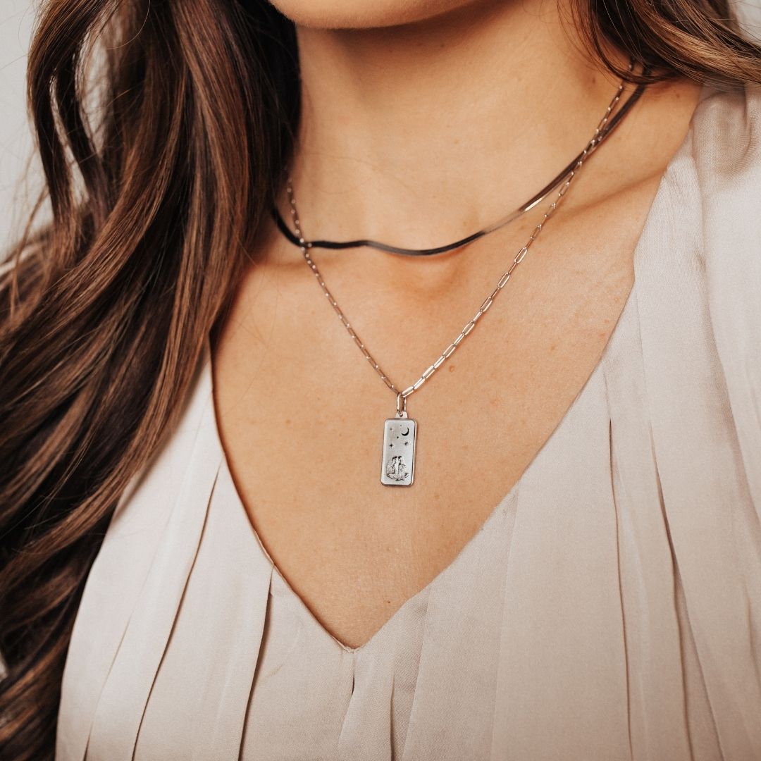 pendant necklace rectangle