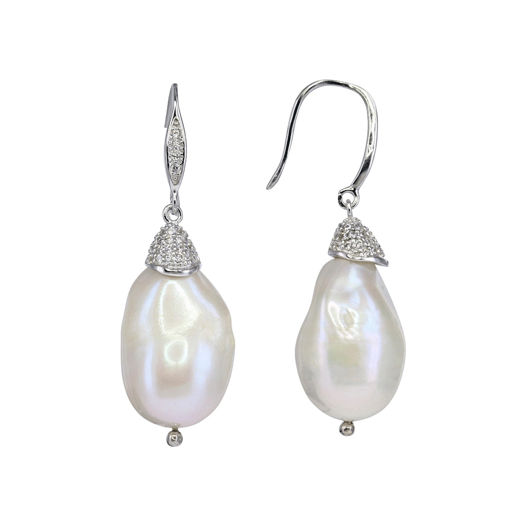 Masami Baroque Pearl and Crystal Drop Earrings