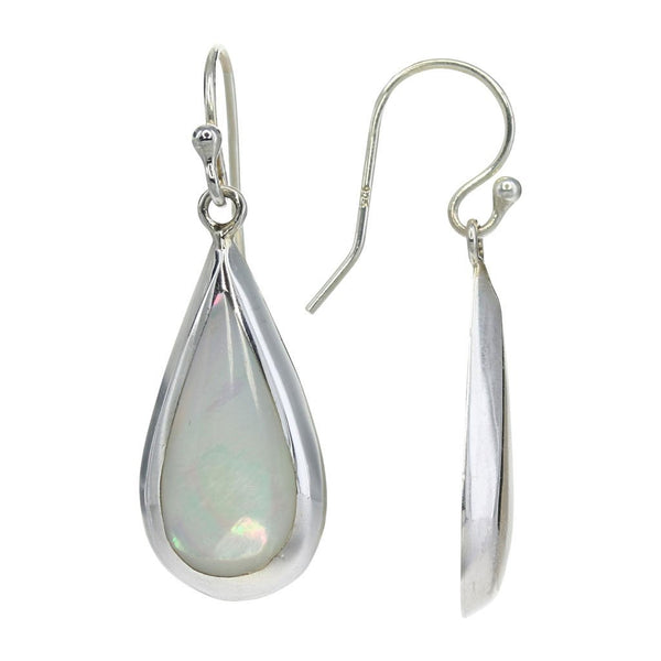 Mother of Pearl Teardrop Earrings in Sterling Silver