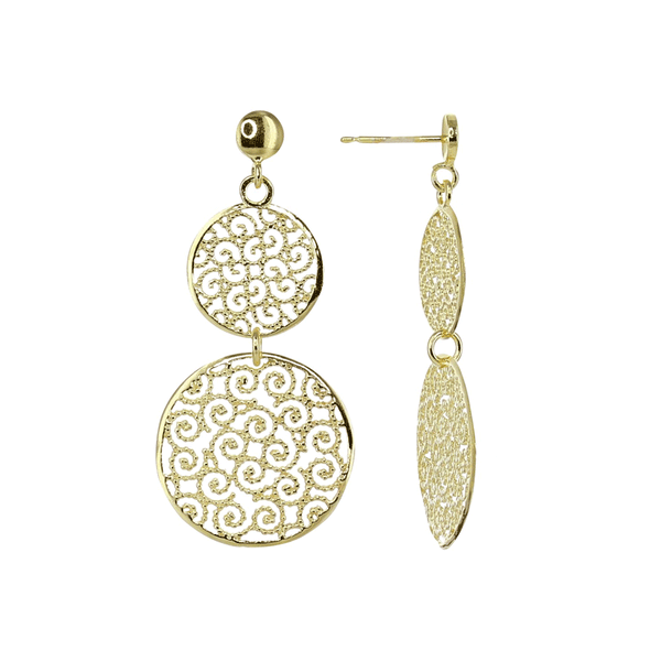 Private Collection Gold Overlay Fancy Filigree Earrings