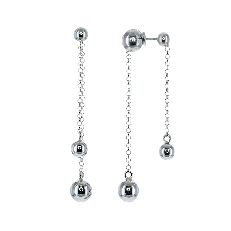 Front - Back Drop Dangle Earrings in Sterling Silver