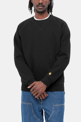 Carhartt WIP Chase Heavy Sweatshirt (Black & Gold) | Sweaters