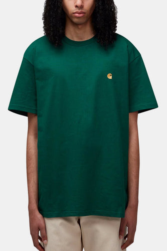 Carhartt WIP Short Sleeve Chase T-Shirt (Chervil/Gold) | T-Shirts