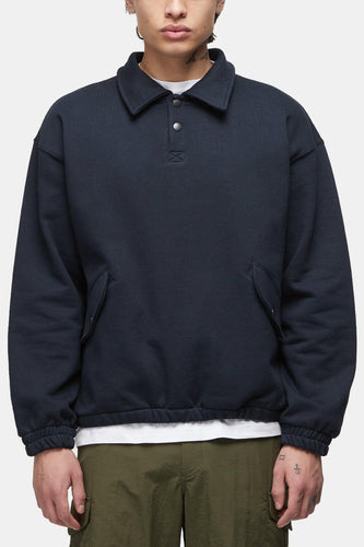 Frizmworks Banding Snap Sweatshirt (Navy) | Sweaters