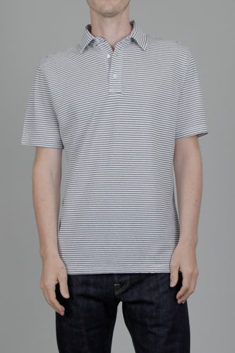 La Paz Leao Recycled Polyester-Blend Polo Shirt (Navy Stripes) | Number Six