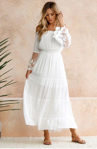 boho white summer dress