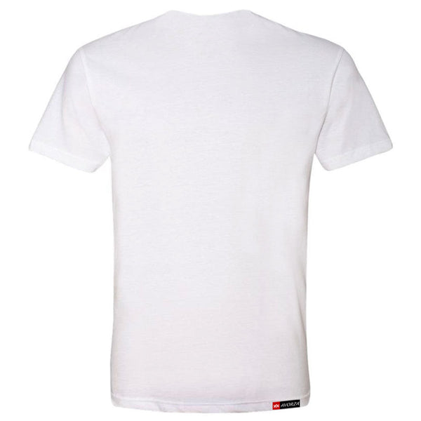 MT4 White Fitted T-Shirt Red/White AV Logo – Shop Avorza