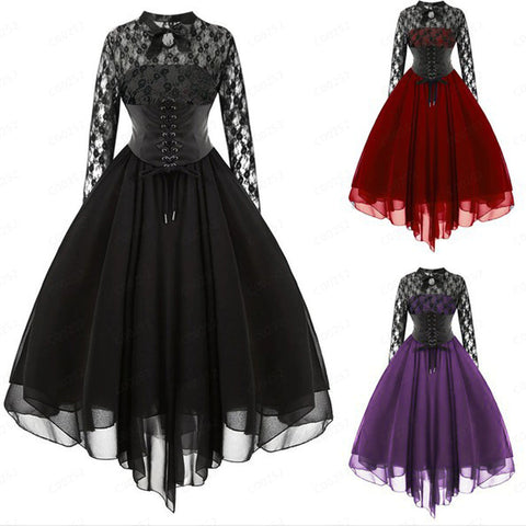 Long Sleeve Lace Gothic Dress – The Official Strange & Creepy Store!