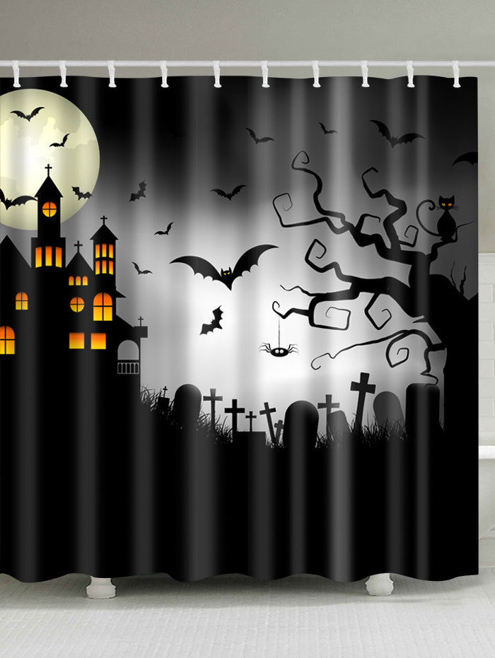 Halloween Cemetery Castle & Bats Shower Curtain – The Official Strange ...