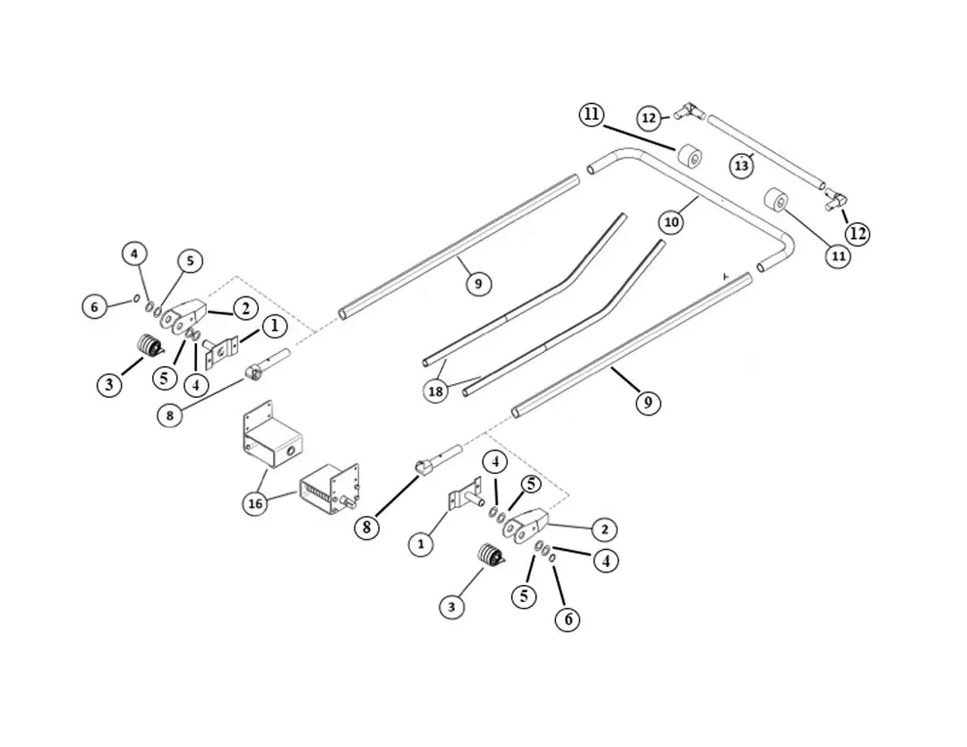 Aluminum pivot to pivot set 10’ Arm Set with Springs & Hardware, 4 Spring 936-5402 Engine Protection: While enhancing the