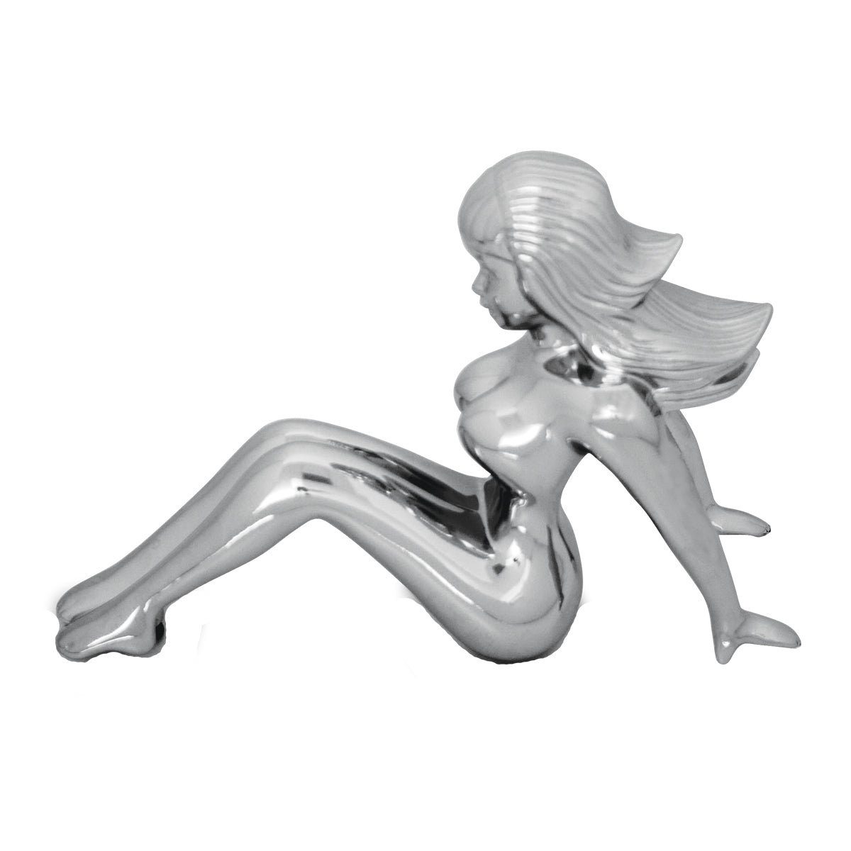 Chrome Sitting Lady Hood Ornament 6 W X 2 X 4 H Miamistar Com