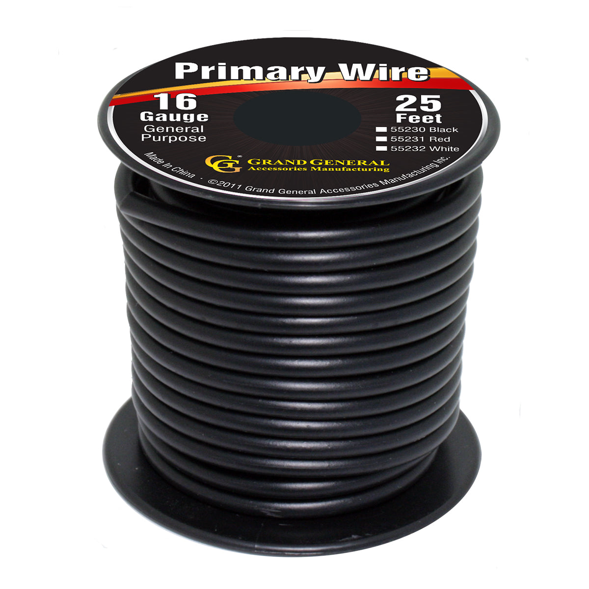 Primary Wire in 16 Gauge, 25 Ft Roll With Spool (White)