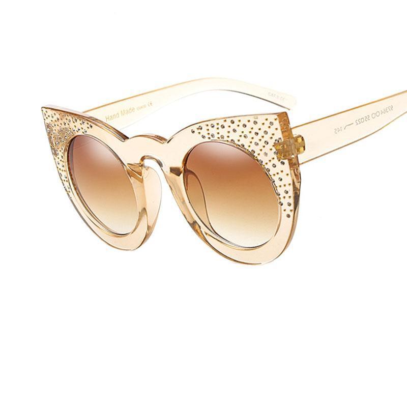 With eyes rhinestones sunglasses white