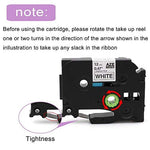 MarkDomain Compatible Label Tape Replacement for Brother TZe-231 TZ-231 Laminated Black on White 0.47" x 26.2'(12mm x 8m), Work with P-Touch Label Maker Model PT D210 1290 1880 H100 H110 D200 (6 Pack)