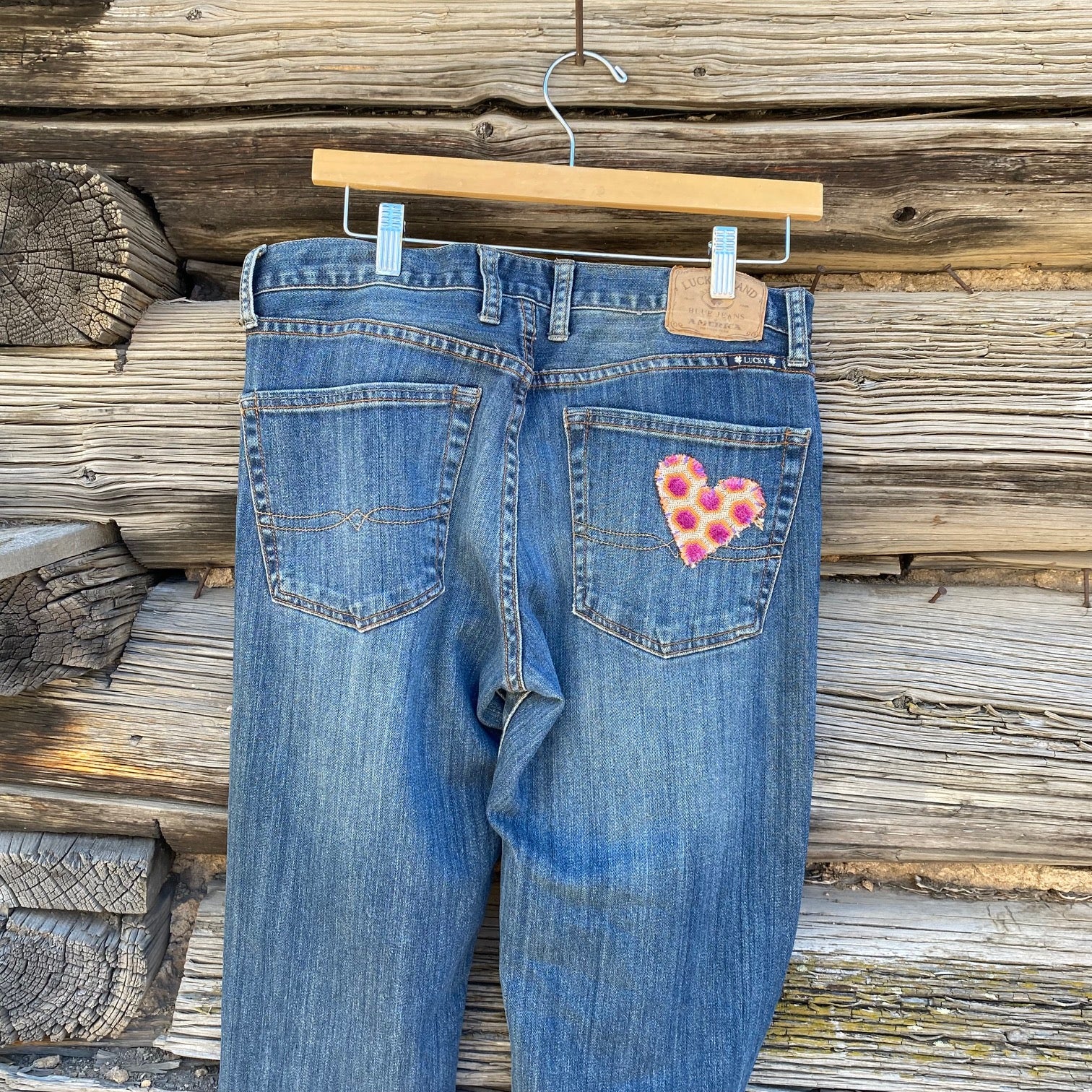 Tessa "Hand Me Downs" Upcycled Lucky Brand size 31 Sale 50% off – Tessa Clogs / Swedish Clog Cabin