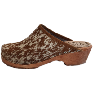 cow skin clogs