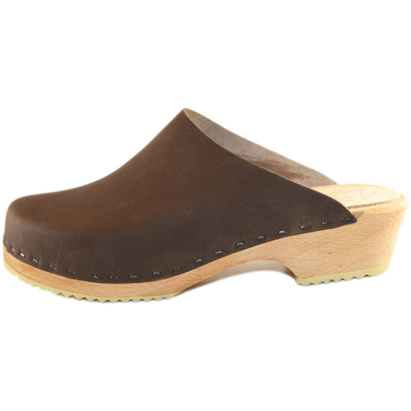 Traditional Heel PLAIN Oil Tanned Leather -Swedish clog made in Minturn ...