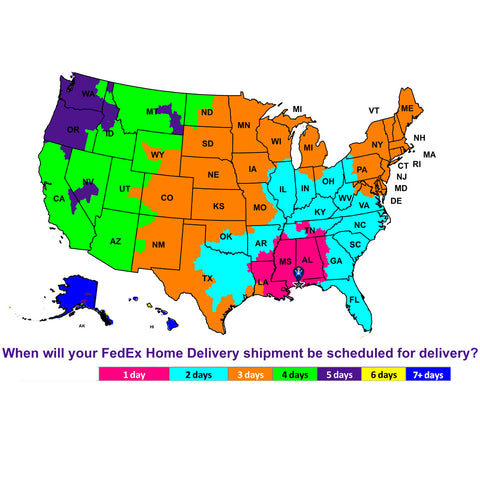 Andy's Music Outbound FedEx Shipping Map