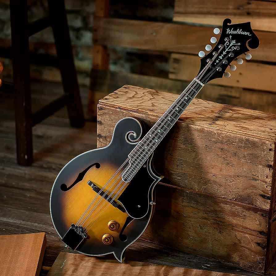 Washburn M3E F-Style Acoustic Electric Mandolin Pack