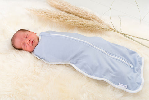 Merineo's newborn swaddle bag helps babies sleep better, and is proudly made in Australia.