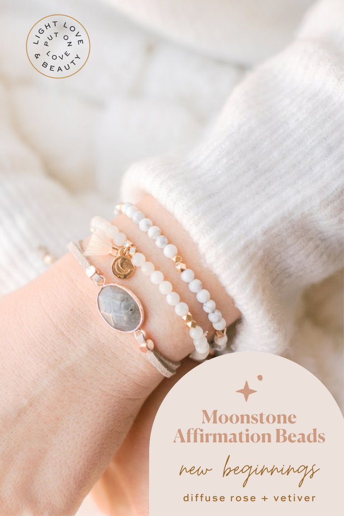 Moonstone Affirmation beads