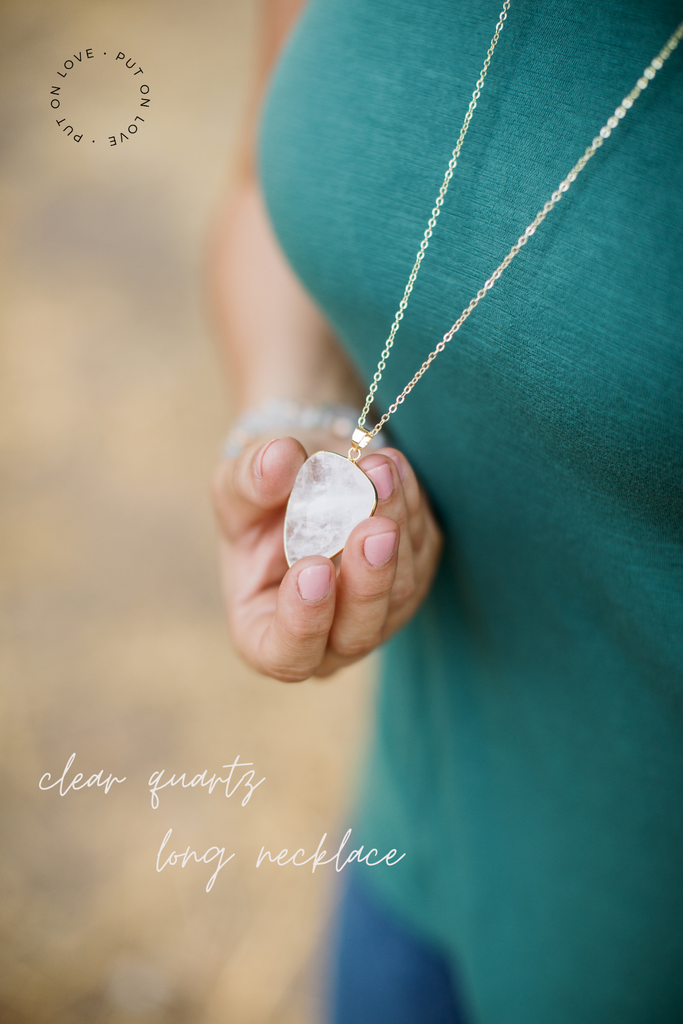 quartz long necklace