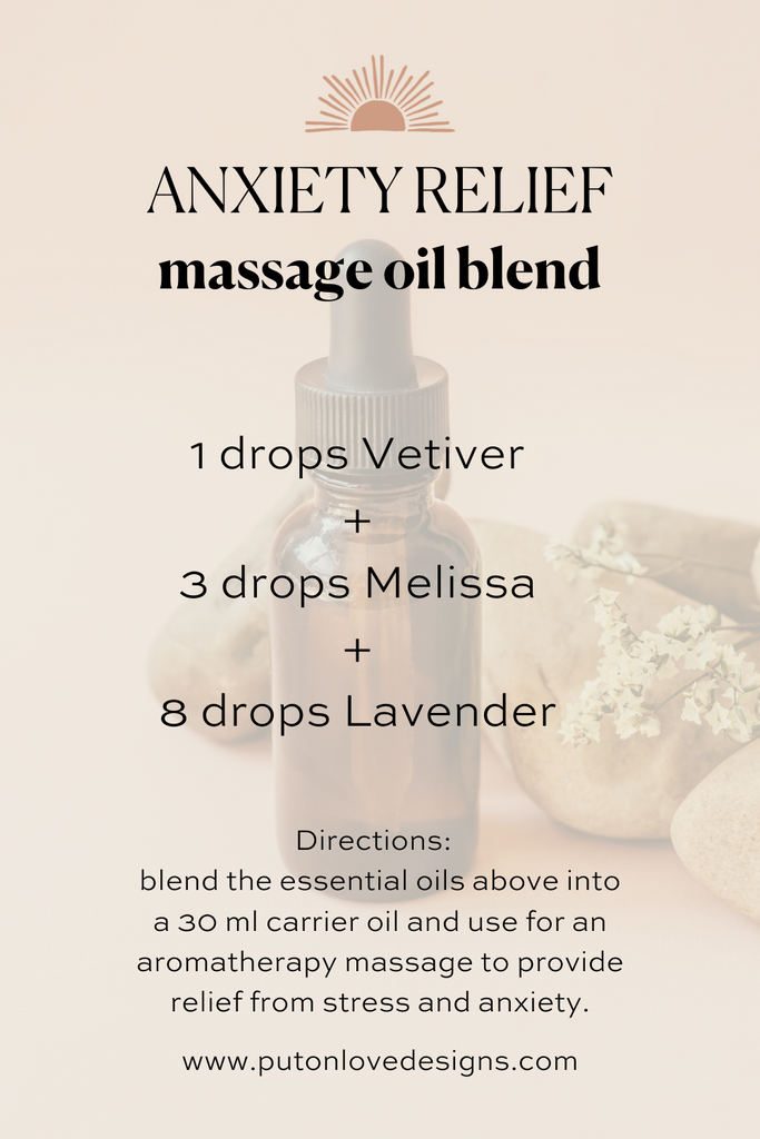 Essential oil massage blend for anxiety