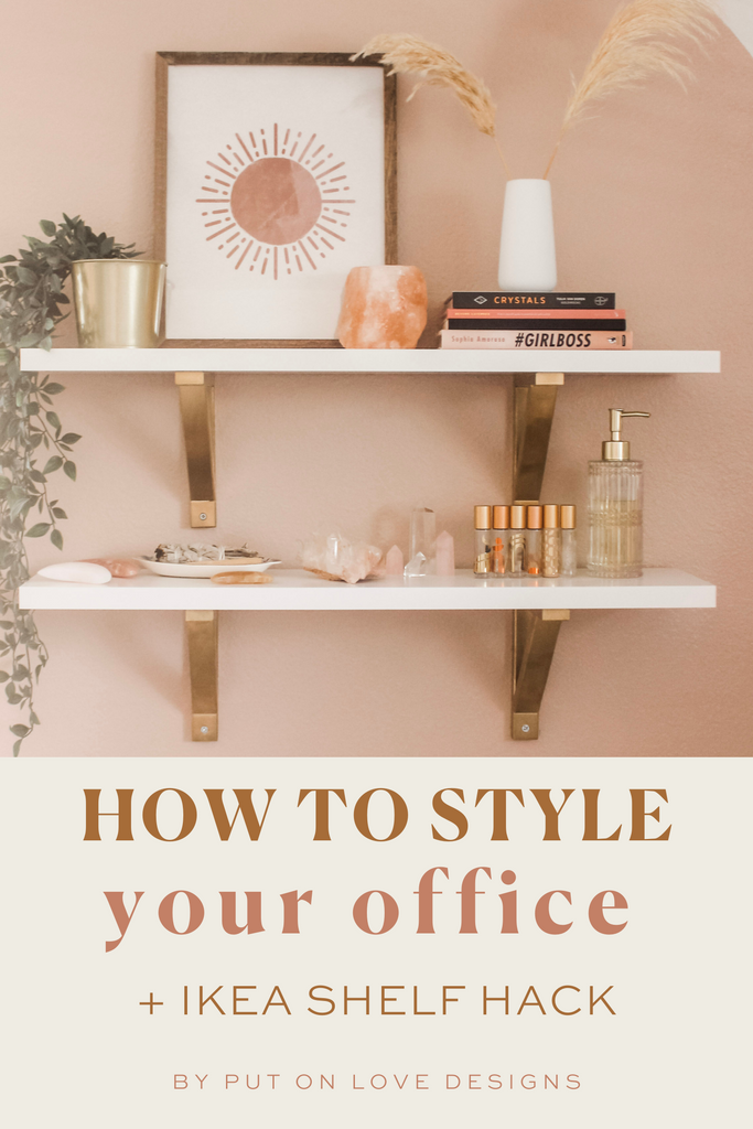 How to style your home office shelves + Ikea shelf hack