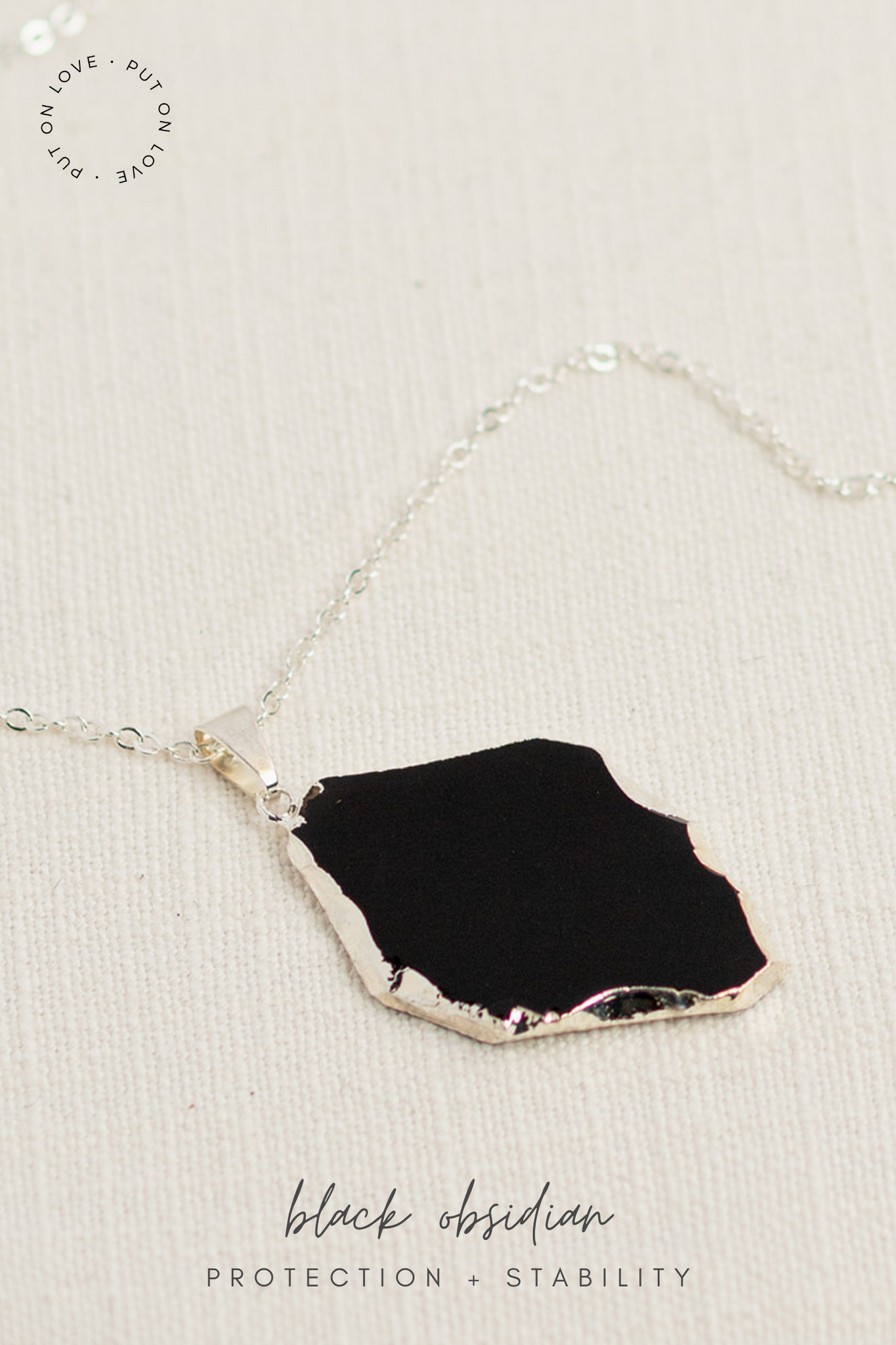 black obsidian diffusing necklace