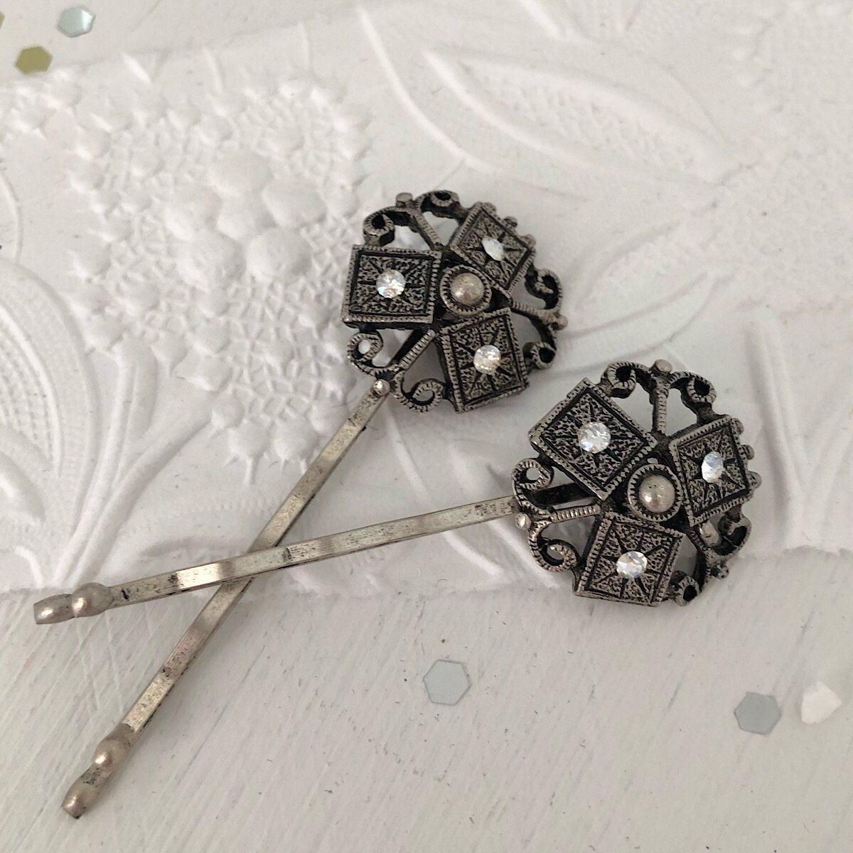 silver hair pins