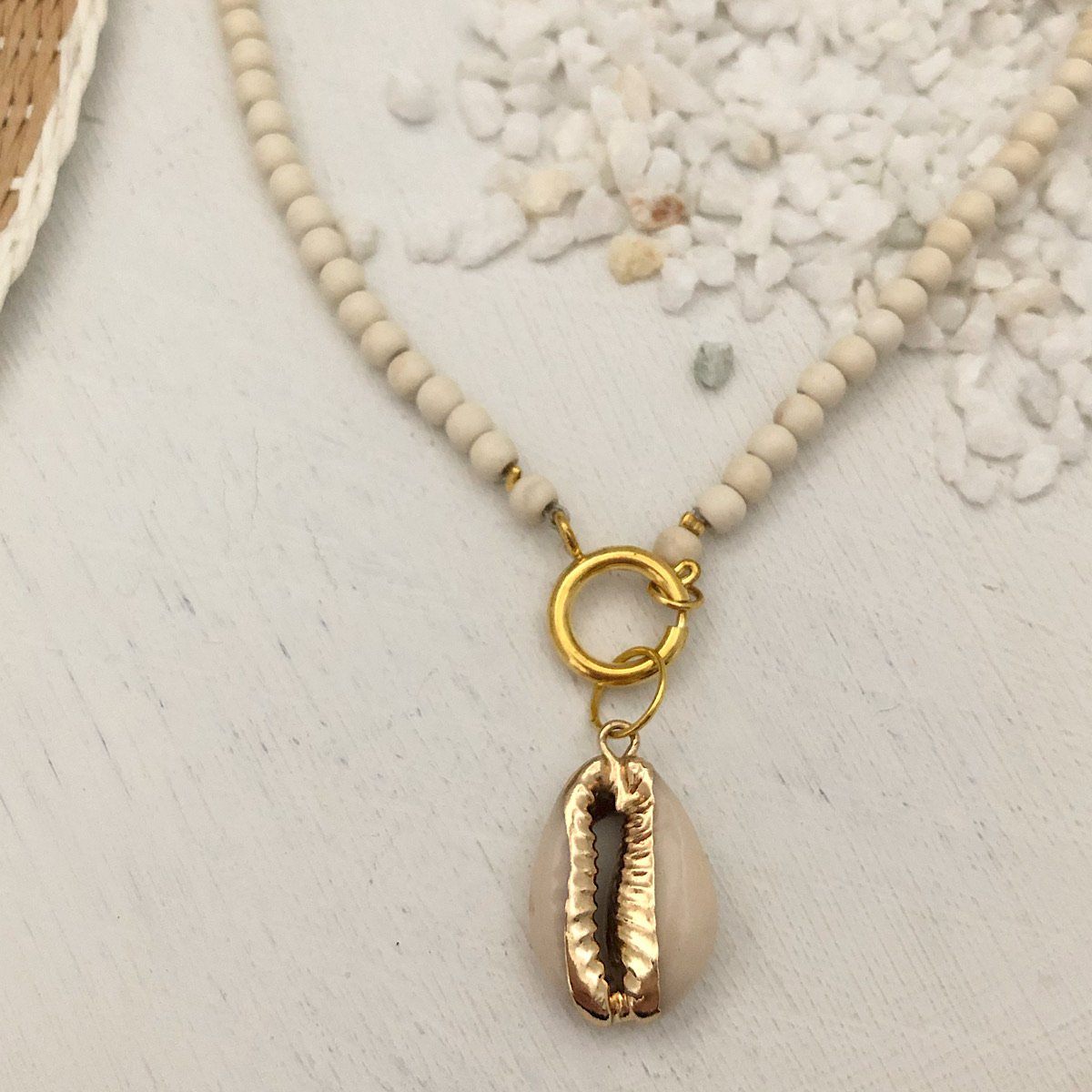 Beaded Cowrie Shell Necklace – IsabelleGraceJewelry