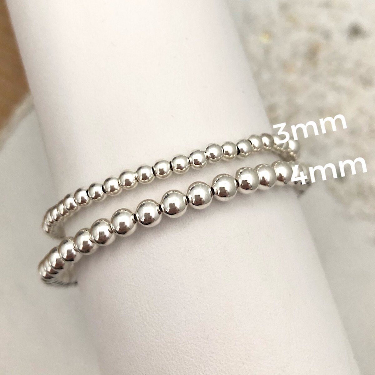 Classic 4mm Sterling Silver Bead Bracelet Isabellegracejewelry 