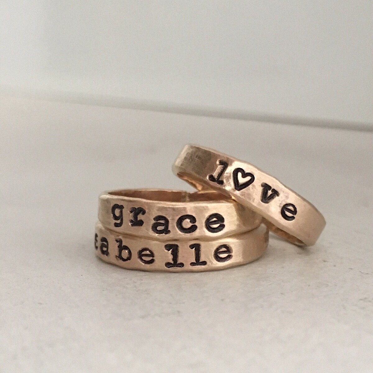 Personalized Stacking Ring Gold  - IsabelleGraceJewelry