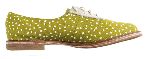 Xolani Oxford In Chartreuse and White Dots