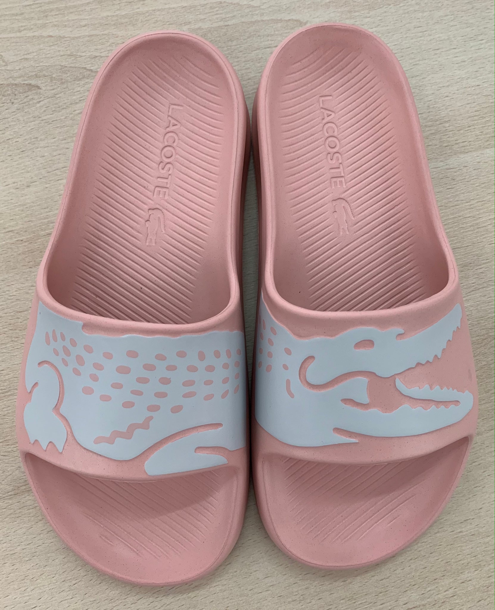 LACOSTE - pink croc slides – LABEL A