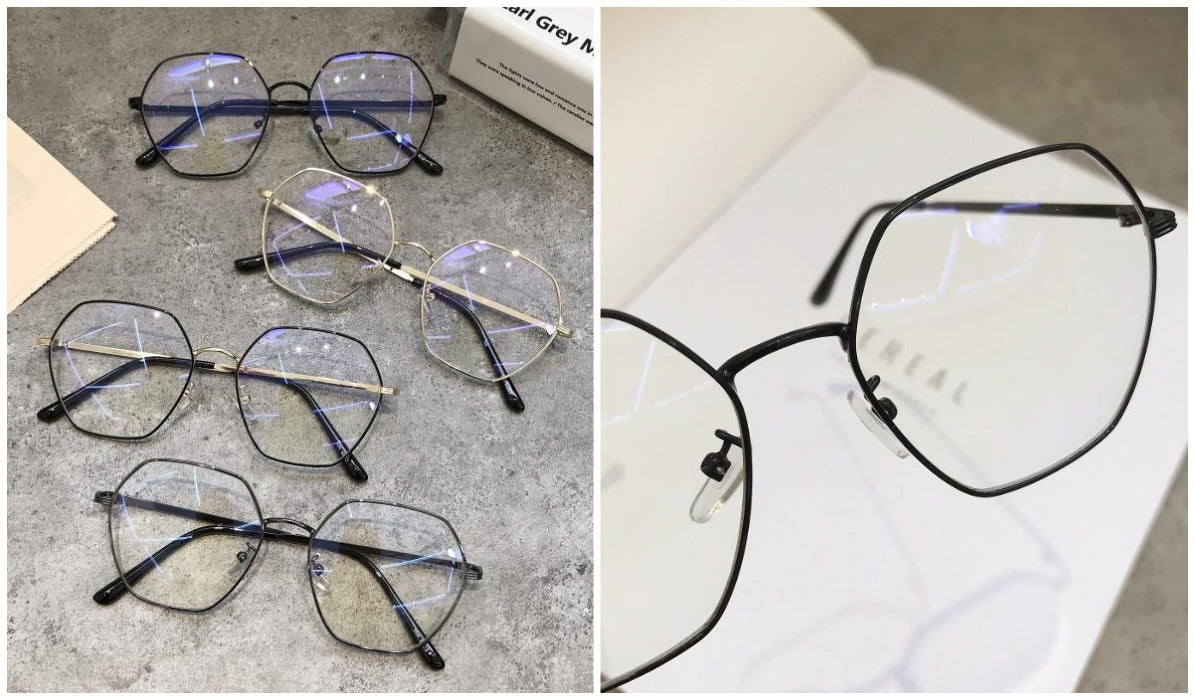 15 Aesthetic Clear Glasses Hexagon Vintage Art Hoe Glasses itGirl Shop Blog